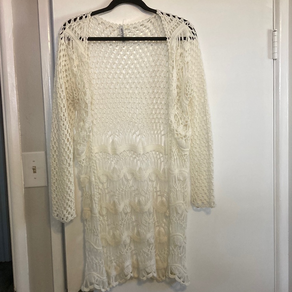 Off-white crochet coverup